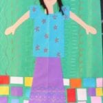 Kindergarten Selfportrait Girl With Multicultural Construction Paper