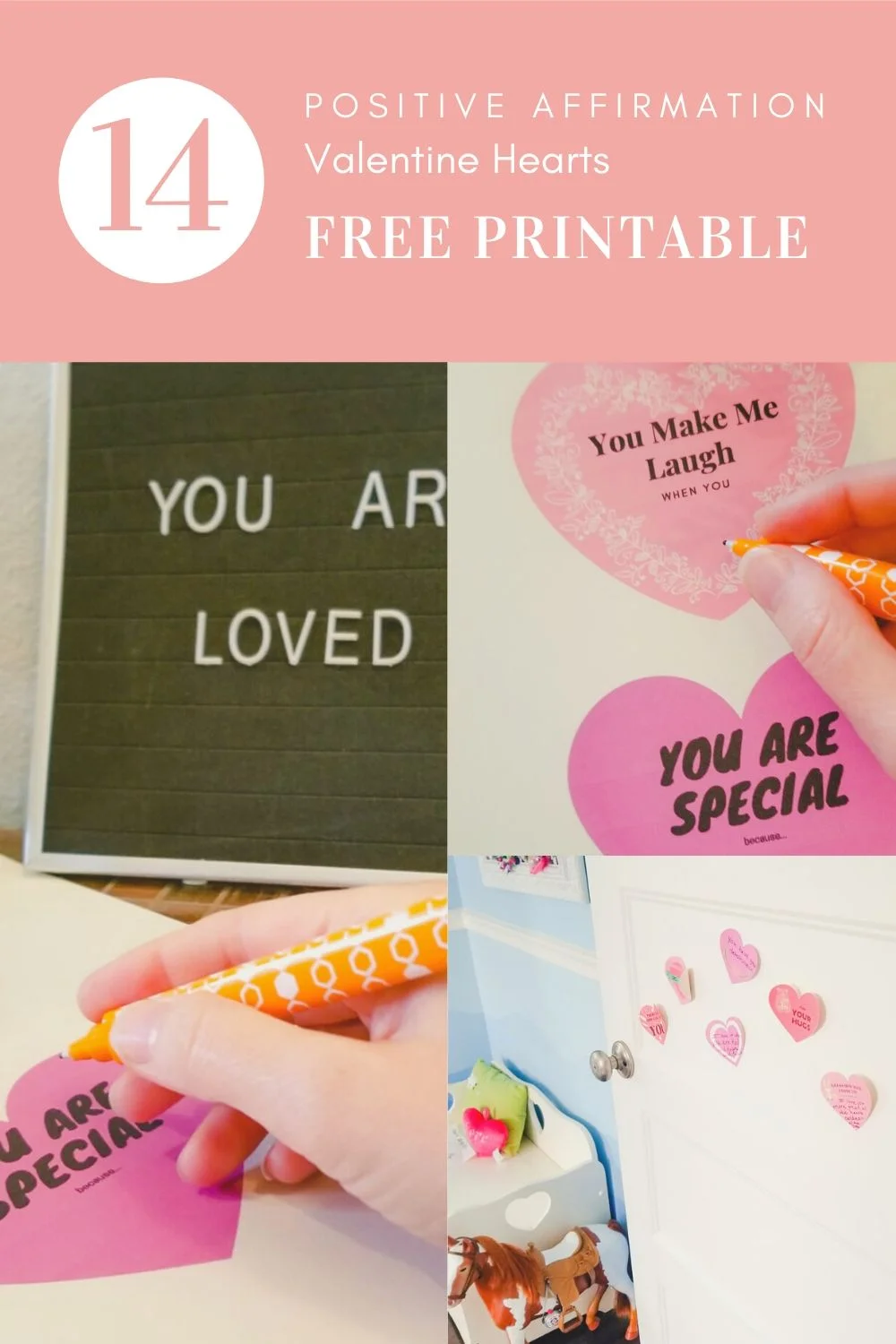 14 positive affirmation valentine hearts free printable