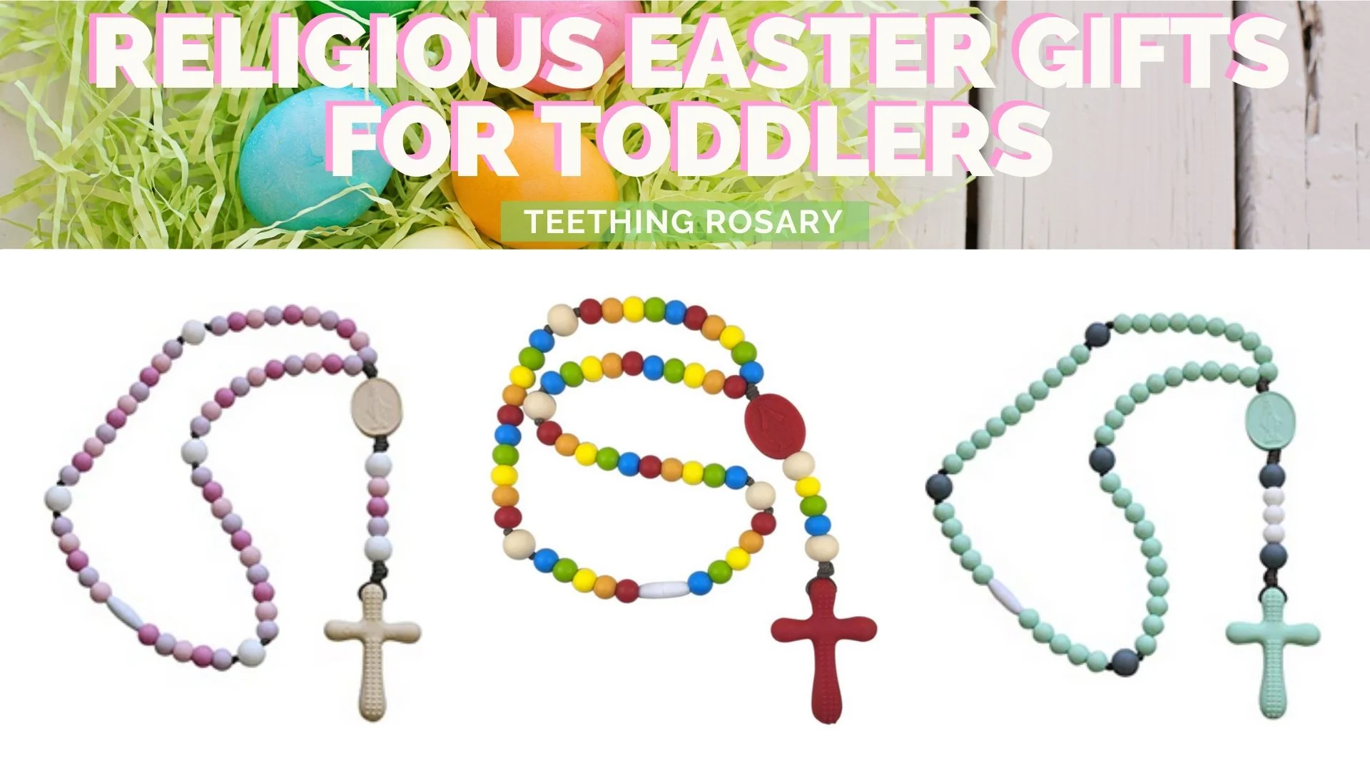 teething rosary for easter gifts for toddlers  and babies