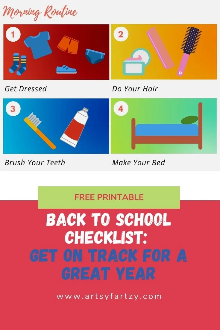 Getting ready for school checklist with free Morning Routine printable