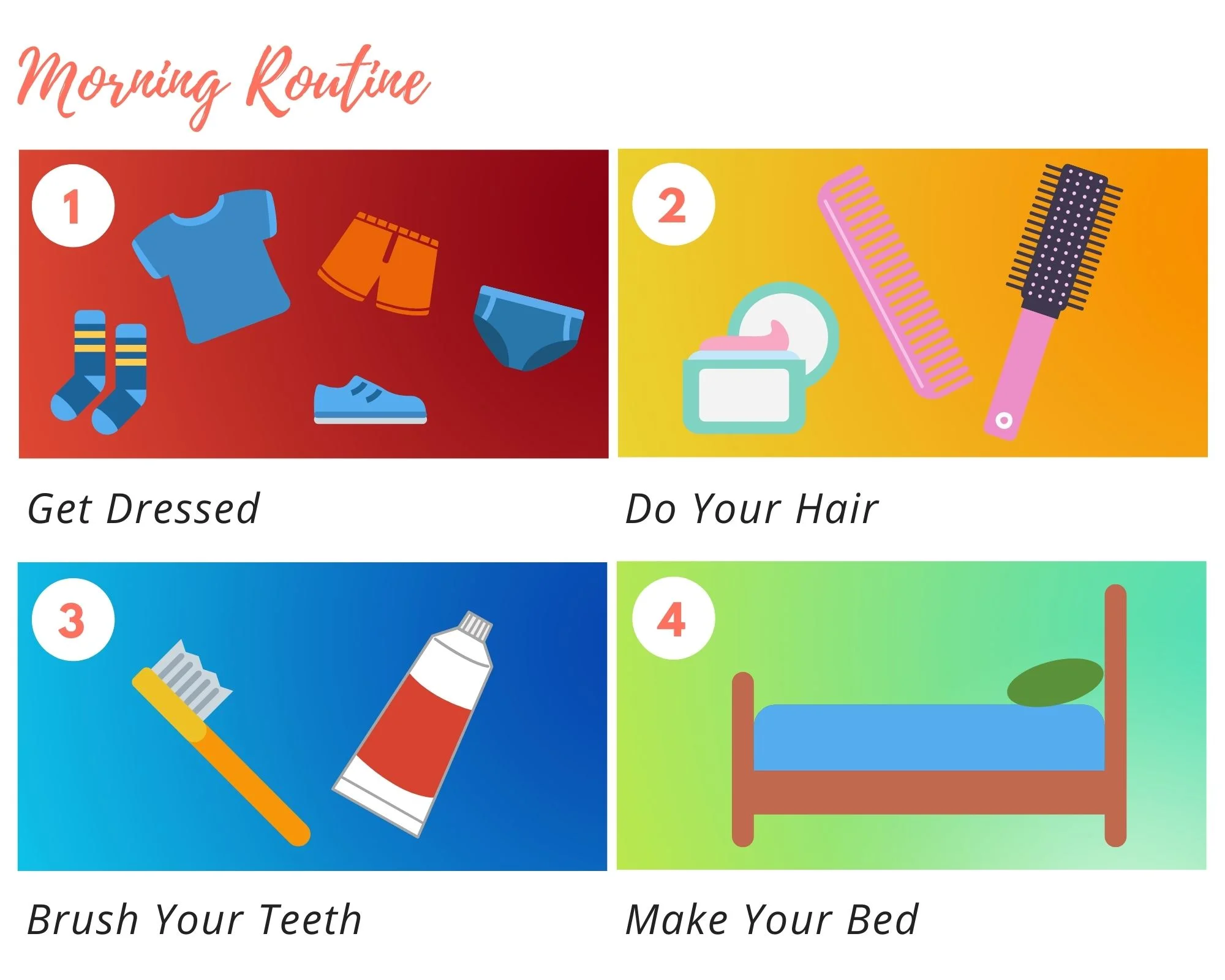 Back2School Morning Routine Free Printable graphic