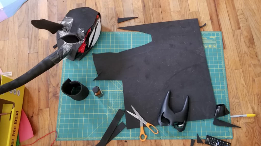 Joanns cosplay foam and Batman mask for DIY Wild Kratts costume