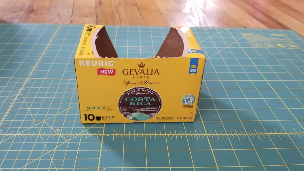 Gevalia k-cup coffee box used for DIY Halloween costume